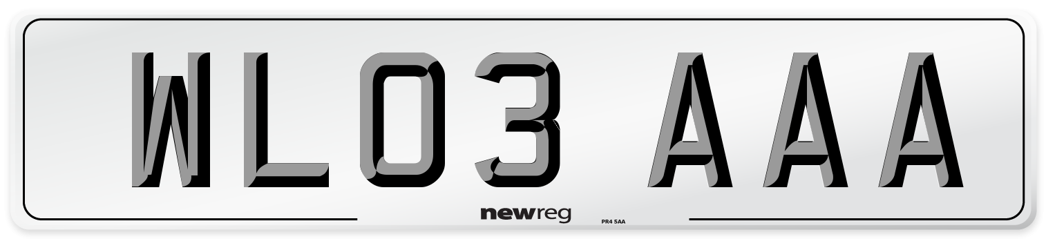 WL03 AAA Number Plate from New Reg